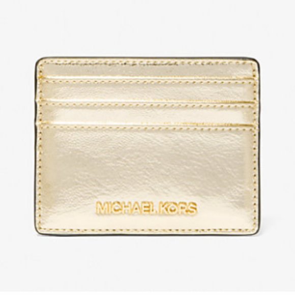 Michael Kors Jet Set GIFT SET Medium Metallic GOLD Shoulder Bag and Card Case - Picture 4 of 12